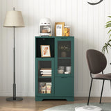 Modern Cabinet With Glass Doors And Drawer - Furniture Home Direct