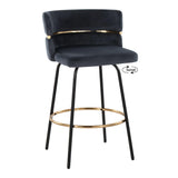 Cinch - Contemporary Fixed Height Counter Stool With Swivel & Round Footrest (Set of 2) - Furniture Home Direct