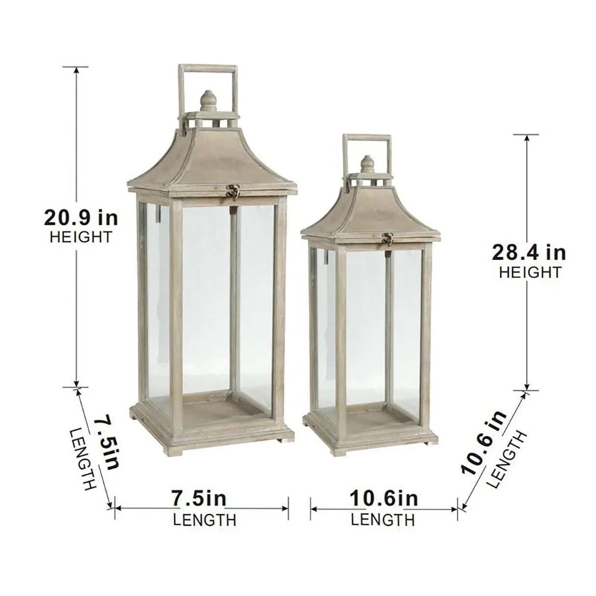 Candle Lantern Decorative, Hurricane Lantern Holder Decor For Indoor Outdoor, Home Garden Wedding - Ivory - Furniture Home Direct