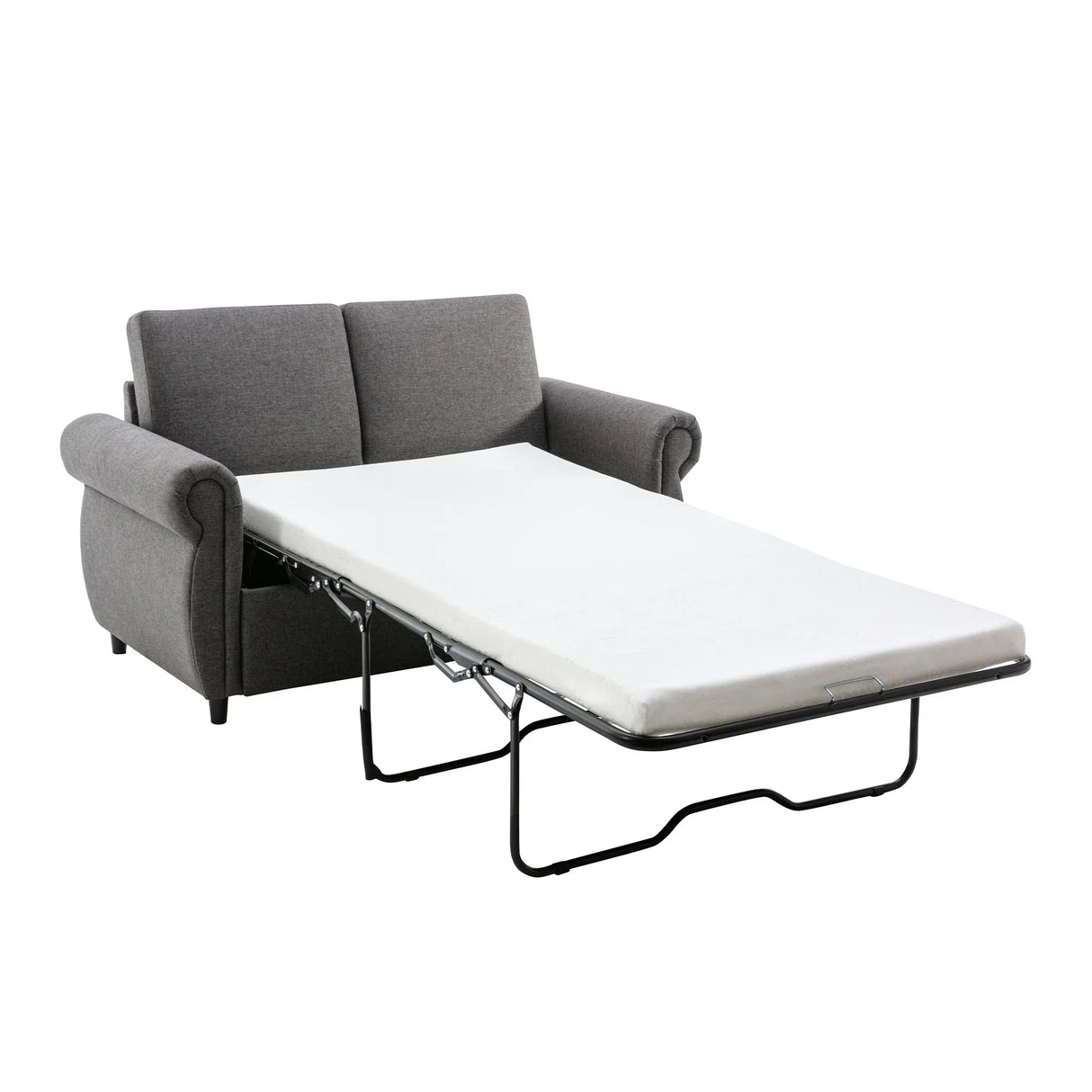 Sleeper Sofa With Twin Size Memory Mattress With Two USB Ports - Gray - Furniture Home Direct