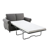 Sleeper Sofa With Twin Size Memory Mattress With Two USB Ports - Gray - Furniture Home Direct