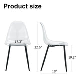 Dining Chairs Acrylic Modern Set 4 Pack Slim Clear - Furniture Home Direct