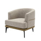 Modern Two-Tone Barrel Chair, Upholstered Round Armchair For Living Room Bedroom Reading Room - Furniture Home Direct