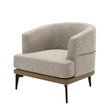 Modern Two-Tone Barrel Chair, Upholstered Round Armchair For Living Room Bedroom Reading Room - Furniture Home Direct