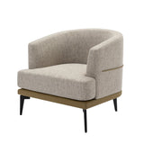Modern Two-Tone Barrel Chair, Upholstered Round Armchair For Living Room Bedroom Reading Room - Furniture Home Direct