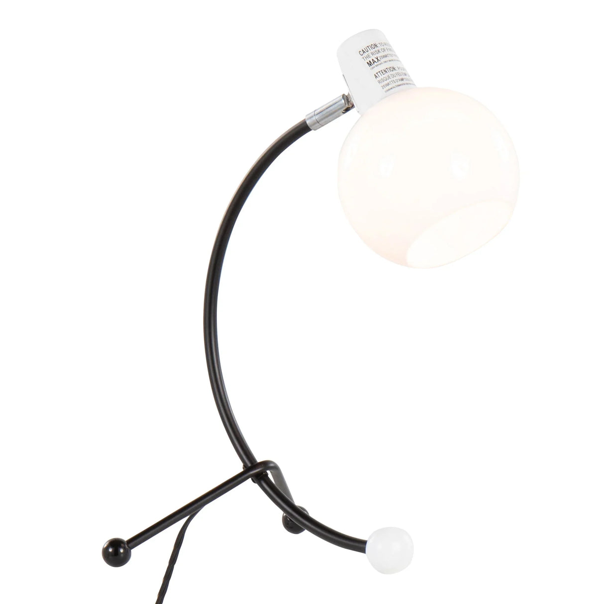Eileen - Contemporary Task Lamp - Black / White - Furniture Home Direct