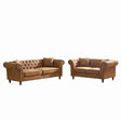Chesterfield 3 And 2 Seater Sofa Set, High Tech Fabric Upholstered Couch For Living Room - Furniture Home Direct