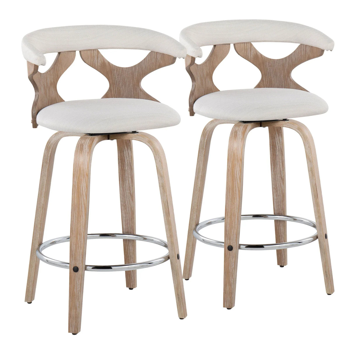 Gardenia - Mid Century Modern Fixed Height Counter Stool With Swivel (Set of 2) - Furniture Home Direct