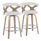 Gardenia - Mid Century Modern Fixed Height Counter Stool With Swivel (Set of 2) - Furniture Home Direct