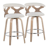 Gardenia - Mid Century Modern Fixed Height Counter Stool With Swivel (Set of 2) - Furniture Home Direct