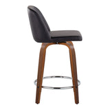 Toriano - Mid Century Modern Fixed Height Counter Stool With Swivel With Round Footrest (Set of 2) - Furniture Home Direct