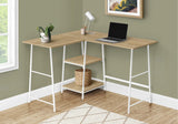 Computer Desk, Home Office, Corner, Storage Shelves, L Shape, Work, Laptop, Contemporary, Modern - White Base - Furniture Home Direct