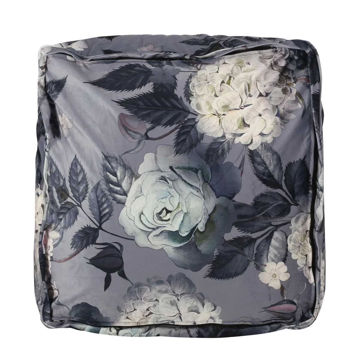 Hazel - Large Square Pouf With Flower Print - Furniture Home Direct
