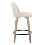 Toriano - Contemporary Fixed-Height Counter Stool & Swivel With Round Footrest (Set of 2) - Furniture Home Direct