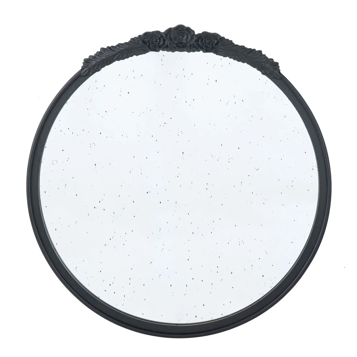 Round Hand Carved Rose Antique Mirror Frame, Wall Mirror For Live Space - Furniture Home Direct