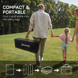 Outsunny - Reversible Outdoor Rug, 9' x 12' Waterproof Plastic Straw Floor Mat, Portable Rv Camping Carpet With Carry Bag, Large Floor Mat For Backyard, Deck, Picnic, Beach - Gray & White Striped - Furniture Home Direct