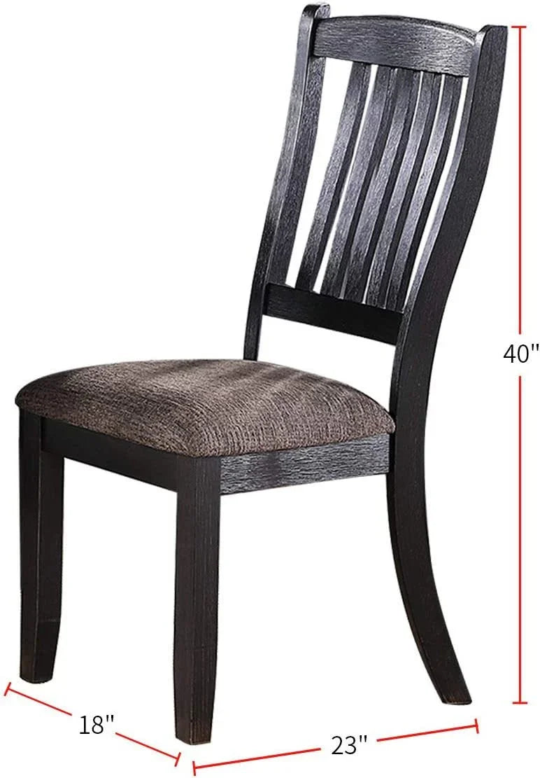 Dining Set Transitional Table With Shelf 6 Chairs Coffee - Furniture Home Direct