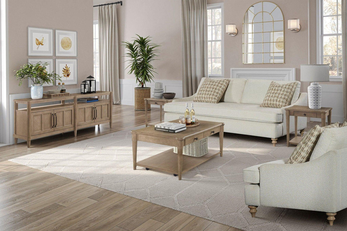 Loveseat Reversable Cushion With 2 Pillows - Off White - Furniture Home Direct
