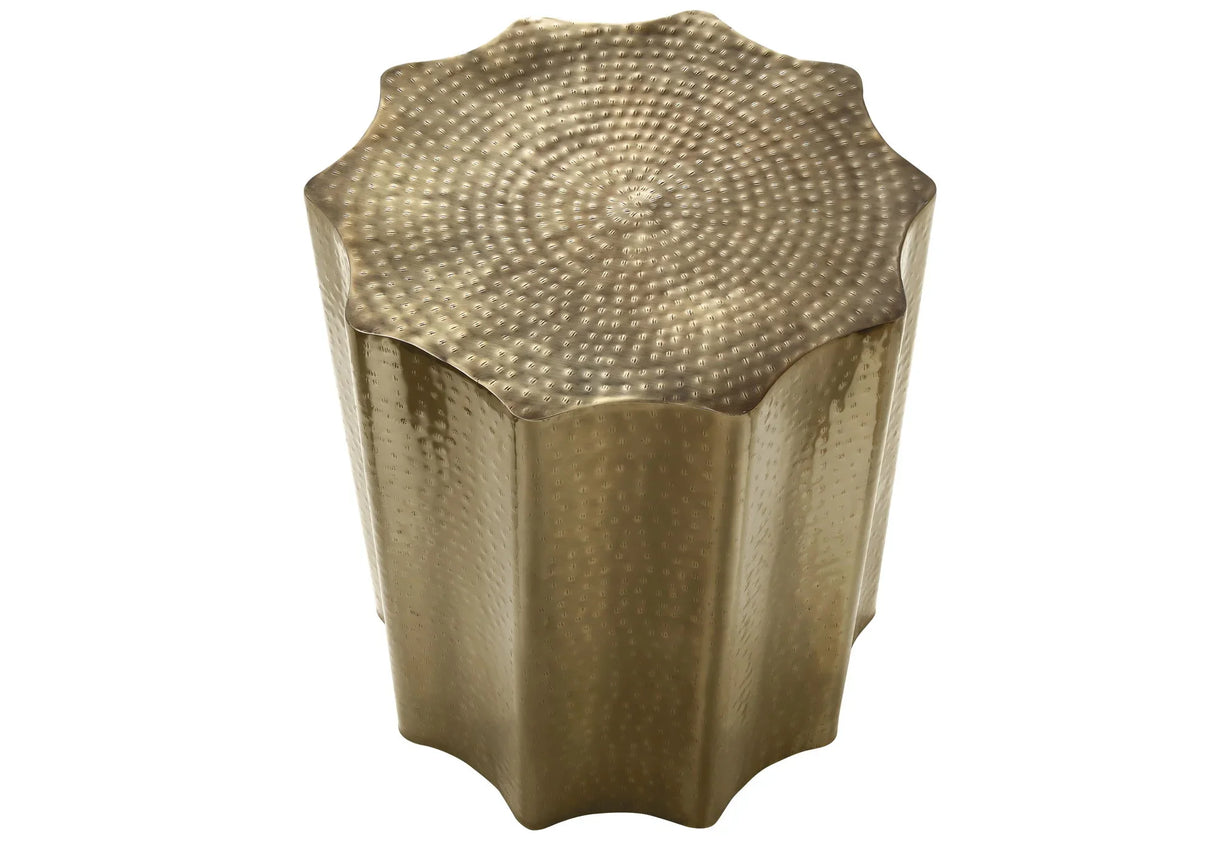 Drum Accent Side Table, Stylish Scalloped Design - Furniture Home Direct