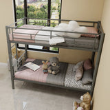 Metal Bunk Bed For Kids, Convertible Bedframe With Ladders & Guardrail - Furniture Home Direct