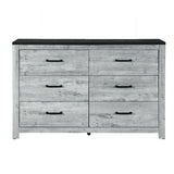 King Bedroom Set Solid Wood MDF Farmhouse Gray Wash - Furniture Home Direct