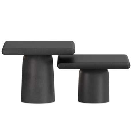 Zachary - 2 Piece Set Cast Aluminum Coffee Table - Black - Furniture Home Direct
