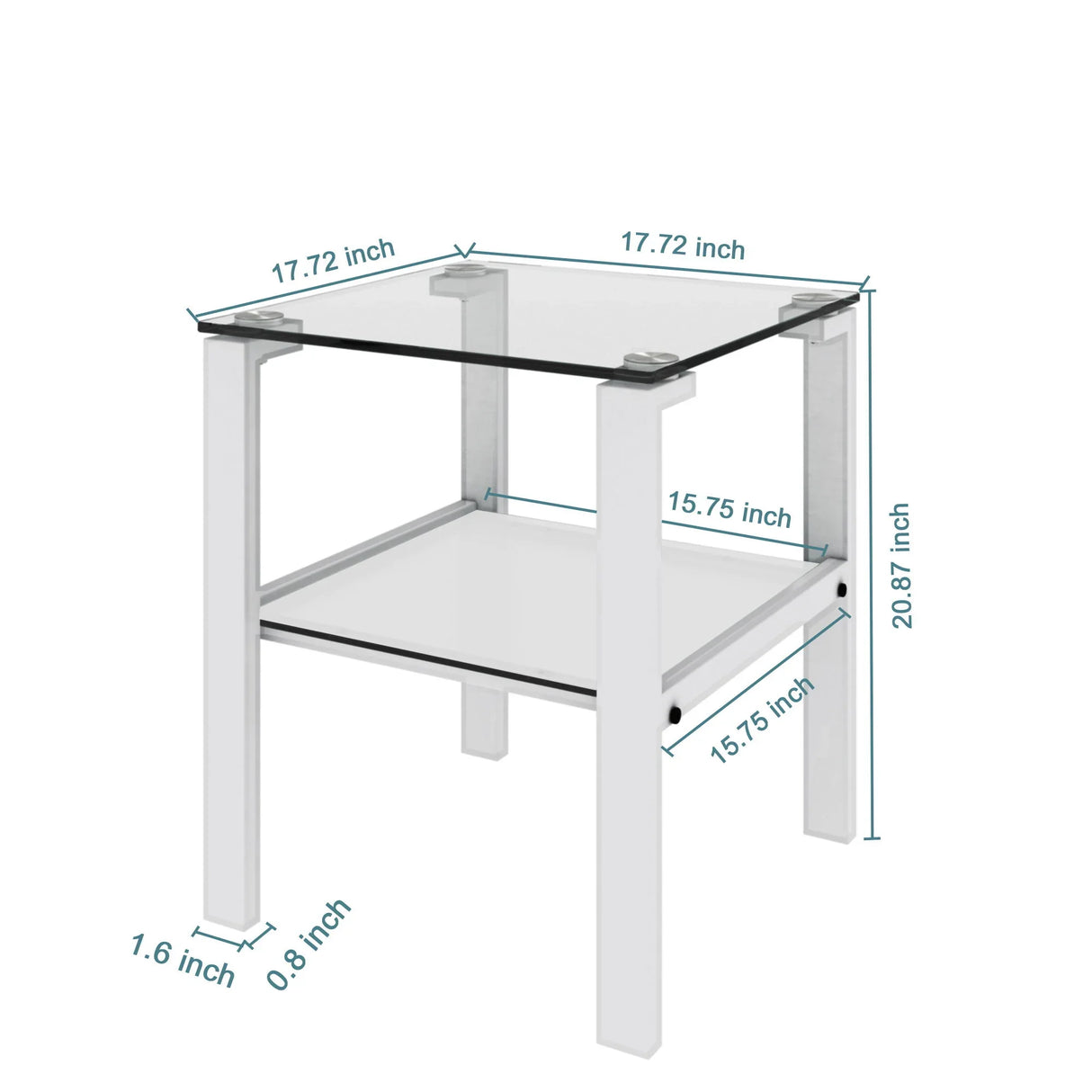 Glass Two Layer Tea Table, Small Round Table, Bedroom Corner Table, Living Room Side Table - Furniture Home Direct