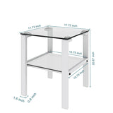 Glass Two Layer Tea Table, Small Round Table, Bedroom Corner Table, Living Room Side Table - Furniture Home Direct
