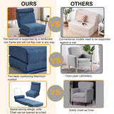 Foldable Single Chair Sofa Bed With Pillow, Easy To Store, Breathable And Wearable Linen - Furniture Home Direct