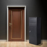 Large Package Delivery Parcel Mail Drop Box With Lockable Storage Compartment Heavy Duty Weatherproof For Express Mail Delivery For Home & Business Use - Black - Furniture Home Direct