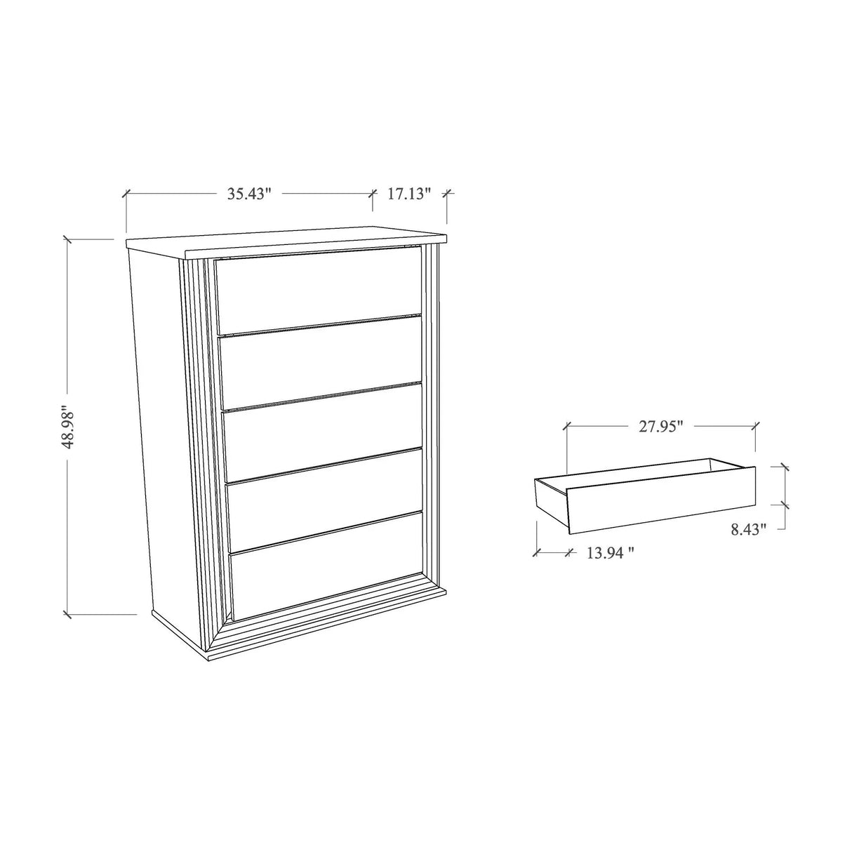 Moon - Smooth Chest With LED - White - Furniture Home Direct