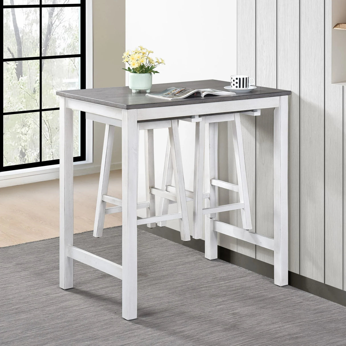 3 Pieces Counter Height Set - Furniture Home Direct