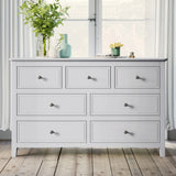 White Solid Wood 5 Piece Queen Bedroom Set(bed, 2 nightstands,chest,dresser) - Furniture Home Direct