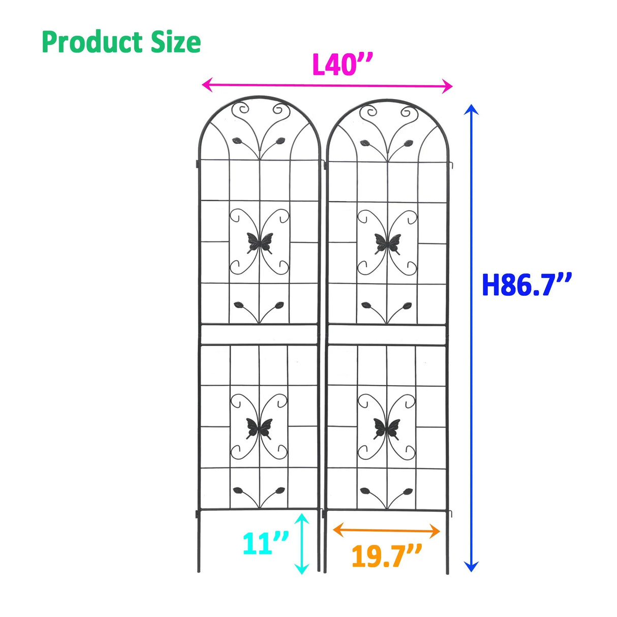 Garden Metal Trellis Rustproof Trellis For Climbing Plants Outdoor Flower Support - Furniture Home Direct