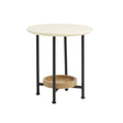 Oval End Table With Metal Legs - White / Natural - Furniture Home Direct