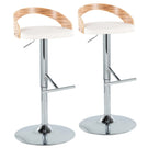 Grotto - Contemporary Adjustable Height Barstool With Swivel With Straight T Footrest (Set of 2) - Furniture Home Direct