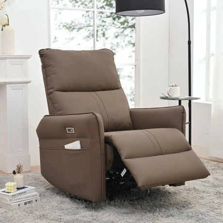 29.92" 270 Power Swivel Rocker Recliner Chair, Electric Glider Reclining Sofa With USB Ports, Power Swivel Glider, Rocking Chair Nursery Recliners For Living Room Bedroom - Furniture Home Direct
