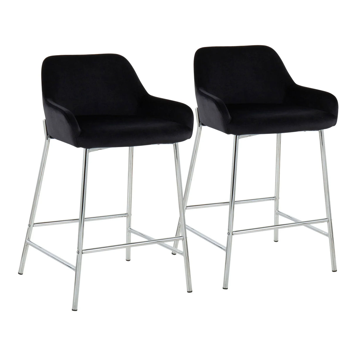 Daniella - Contemporary Fixed Height Counter Stool With Metal Legs (Set of 2) - Furniture Home Direct