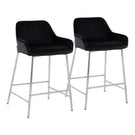 Daniella - Contemporary Fixed Height Counter Stool With Metal Legs (Set of 2) - Furniture Home Direct