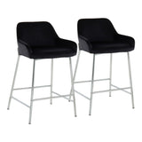 Daniella - Contemporary Fixed Height Counter Stool With Metal Legs (Set of 2) - Furniture Home Direct