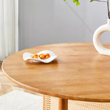 Round Dining Table Solid Wood Countryside Retro Natural - Furniture Home Direct