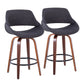 Fabrico - Mid Century Modern Fixed Height Counter Stool & Round Footrest (Set of 2) - Furniture Home Direct