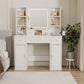 43.31" Newly Designed Smart Mirror Dressing Table With Drawers And Storage Cabinet, Dressing Table With Dressing Pad For Bedroom, Dressing Room - Furniture Home Direct