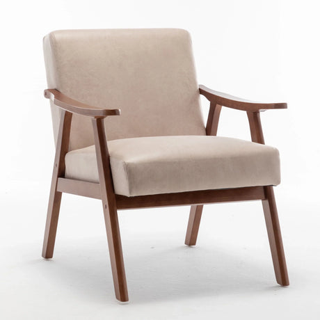 Mid Century Modern Accent Chair With Solid Wood Frame And Extra Thick Backrest - Furniture Home Direct