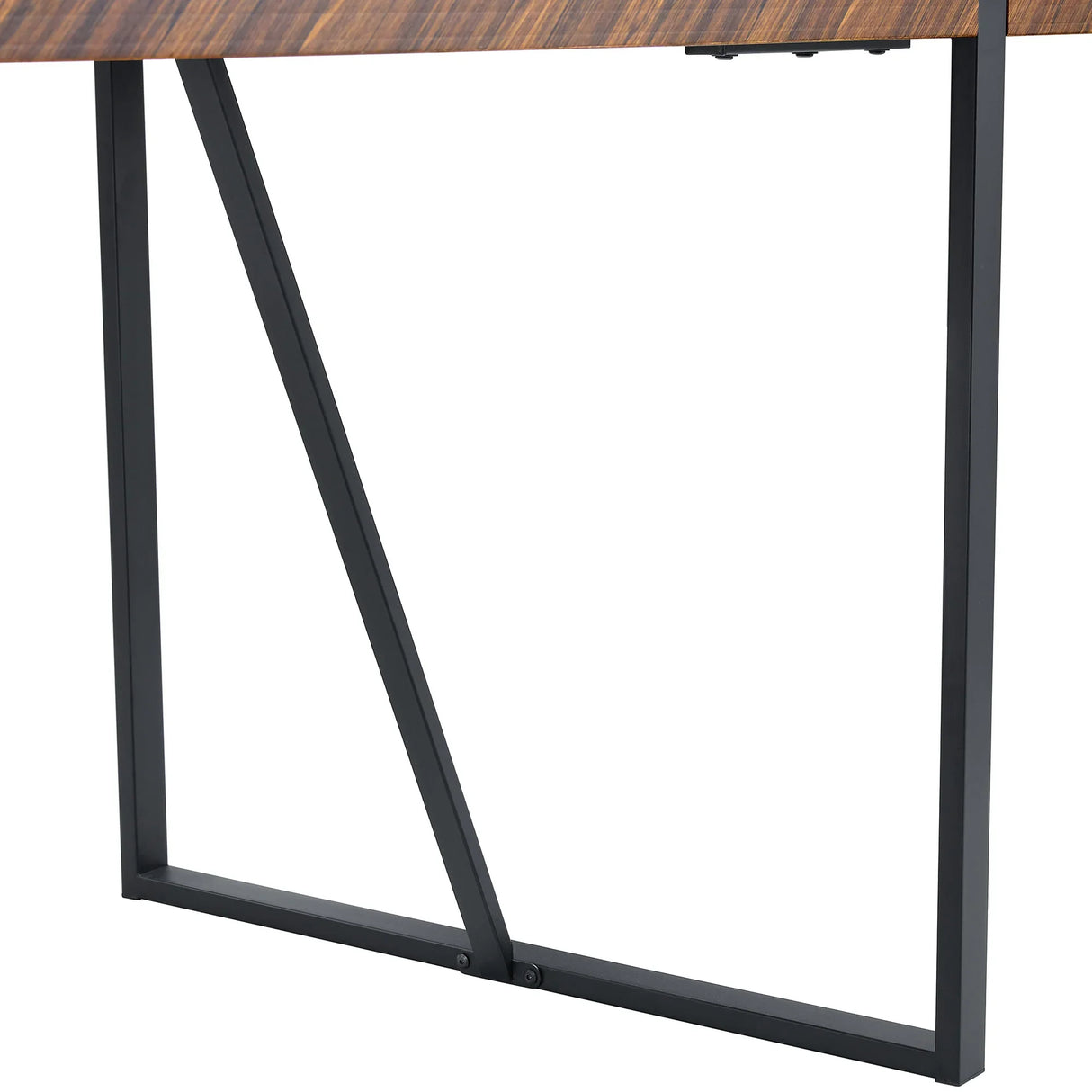 Dining Table Herringbone Wood Top And Metal Base Black - Furniture Home Direct
