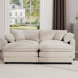Modern Oversized Modular Cushion Sofa With Ottoman, Low Back, Deep Seating Sofa Set - Furniture Home Direct