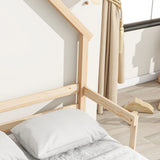 House-Shaped Headboard Bed With Handrails, Slats - Furniture Home Direct