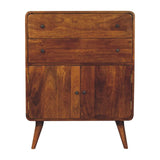Curved Nordic Charm Cabinet - Brown - Furniture Home Direct