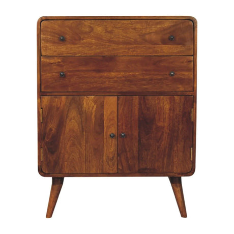 Curved Nordic Charm Cabinet - Brown - Furniture Home Direct