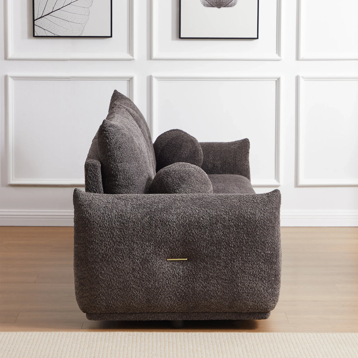 2 Piece Living Room Set with Throw Pillows - Gray - Furniture Home Direct